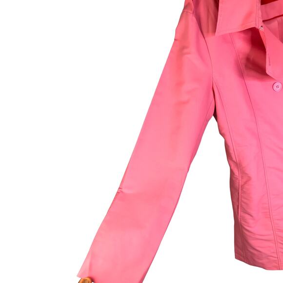Max&Co. Trench Coat‎ Womens Pink Sz 6 Belted Jacket double breasted - Picture 4 of 12